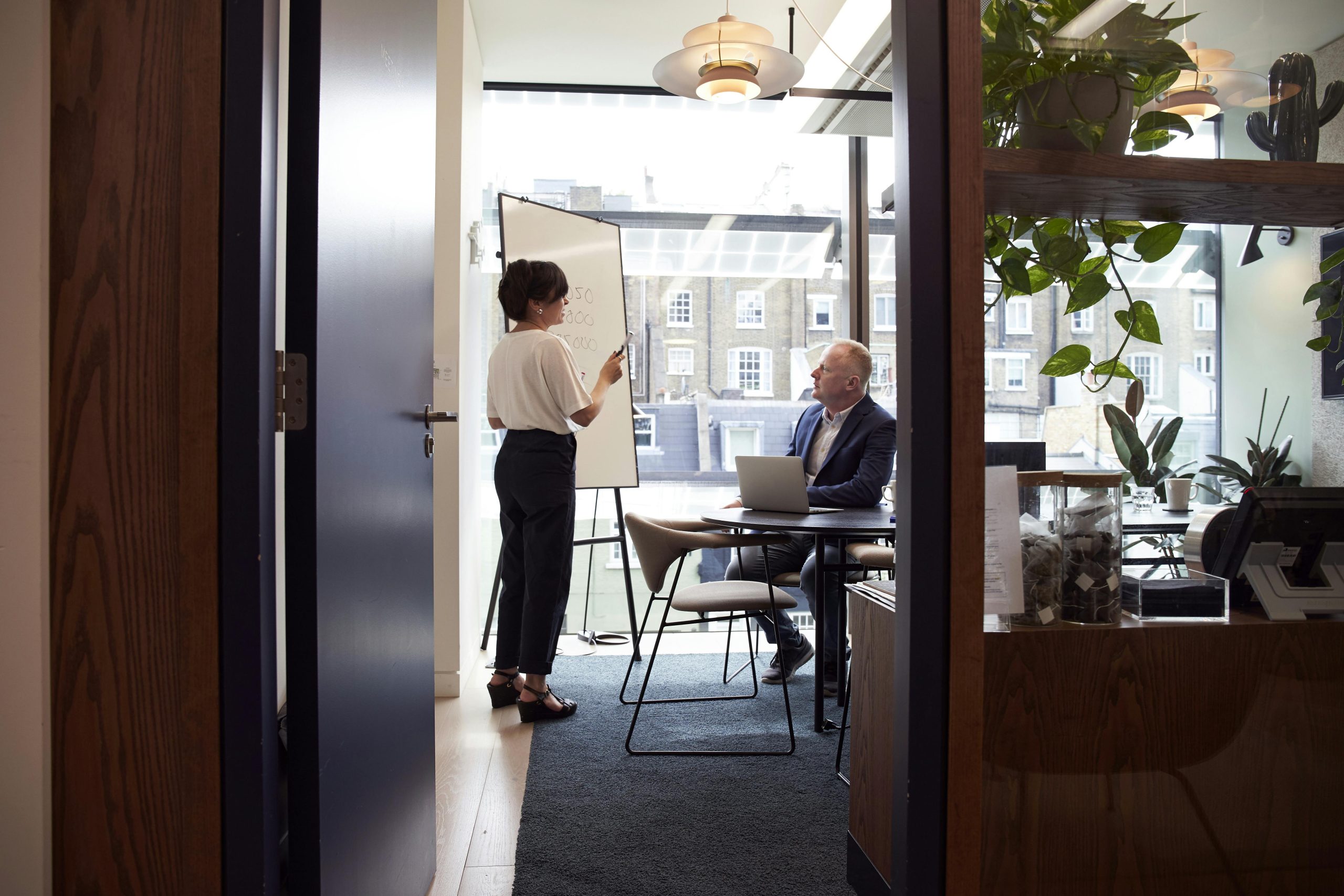 Business professionals meeting in a modern office